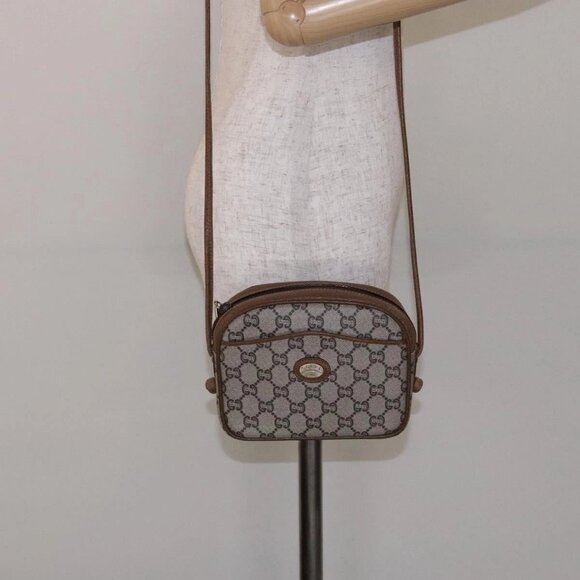 GUCCI GG Plus Supreme Shoulder Bag PVC Beige Gold Auth - Picture 1 of 15